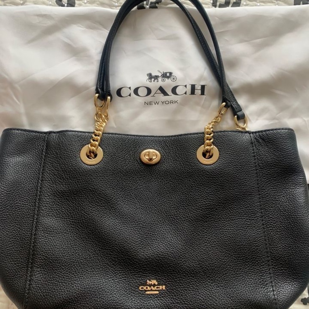 Black Coach Cammie Chain Tote